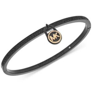 Michael-Kors Michael Kors Black Steel Padlock Hinged Bracelet Mkj6992001